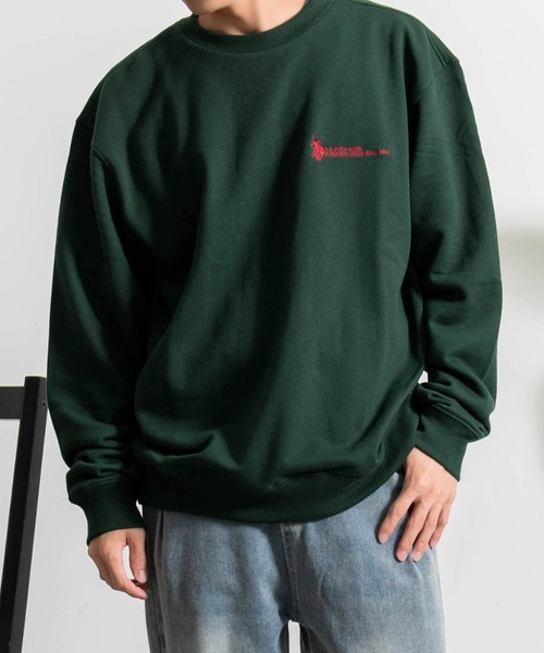 U.S. POLO ASSN.(ユーエスポロアッスン)の「『U.S. POLO ASSN/ユーエスポロアッスン』裏毛クルー長袖トレーナー(スウェット・レディース・ボルドー/オートミール/ネイビー/ダークグリーン/ブラック/アイボリー・L/M)」の4枚目の写真