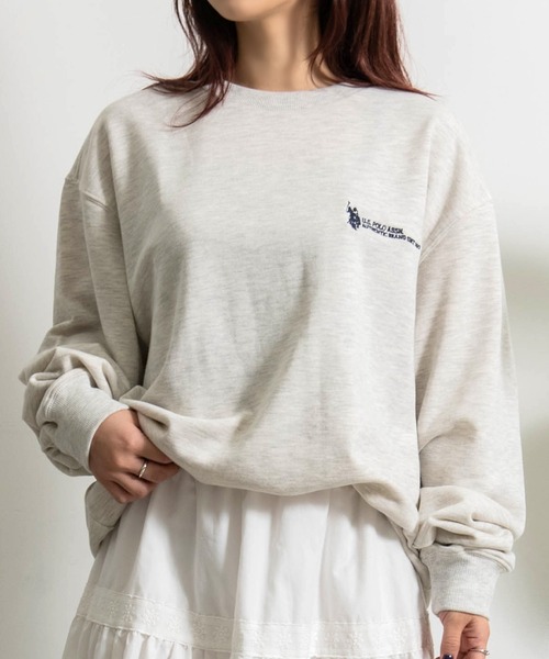 U.S. POLO ASSN.(ユーエスポロアッスン)の「『U.S. POLO ASSN/ユーエスポロアッスン』裏毛クルー長袖トレーナー(スウェット・レディース・ボルドー/オートミール/ネイビー/ダークグリーン/ブラック/アイボリー・L/M)」の21枚目の写真