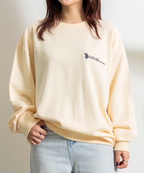 U.S. POLO ASSN.(ユーエスポロアッスン)の「『U.S. POLO ASSN/ユーエスポロアッスン』裏毛クルー長袖トレーナー(スウェット・レディース・ボルドー/オートミール/ネイビー/ダークグリーン/ブラック/アイボリー・L/M)」の8枚目の写真