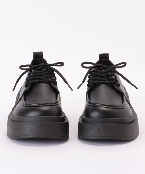 セール】選べる2タイプ ラウンドトゥ レザー調 ボリューム レース