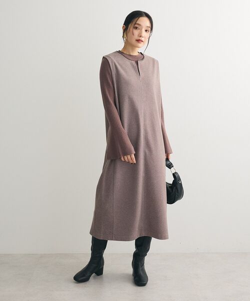 Green　Parks（グリーンパークス）の「・swing by ベルスリーブクルーリブニット（ニット/セーター・レディース・チャコールグレー/ブラック/オフホワイト/モカ・FREE）」の13枚目の写真