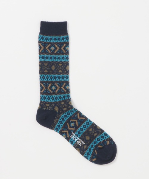 URBAN RESEARCH DOORS（アーバンリサーチドアーズ）の「『別注』ウールジャガードクルー（ソックス/靴下・メンズ・ライトベージュ/チャコールグレー/ネイビー・-）」の7枚目の写真