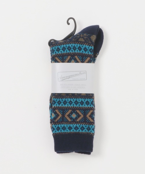 URBAN RESEARCH DOORS（アーバンリサーチドアーズ）の「『別注』ウールジャガードクルー（ソックス/靴下・メンズ・ライトベージュ/チャコールグレー/ネイビー・-）」の8枚目の写真