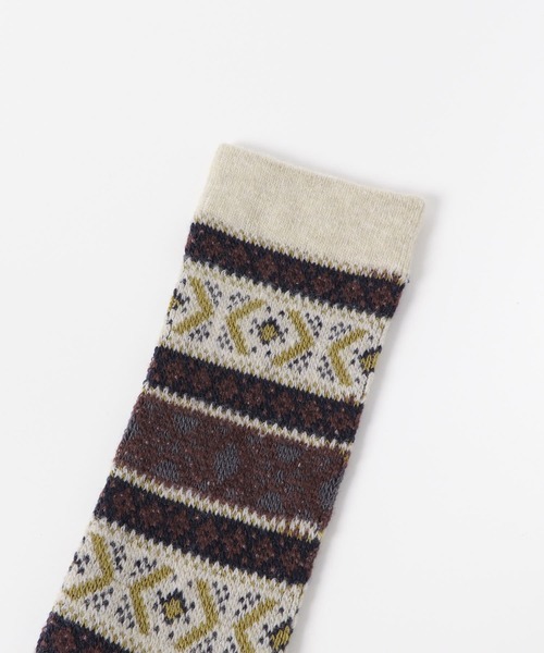 URBAN RESEARCH DOORS（アーバンリサーチドアーズ）の「『別注』ウールジャガードクルー（ソックス/靴下・メンズ・ライトベージュ/チャコールグレー/ネイビー・-）」の10枚目の写真