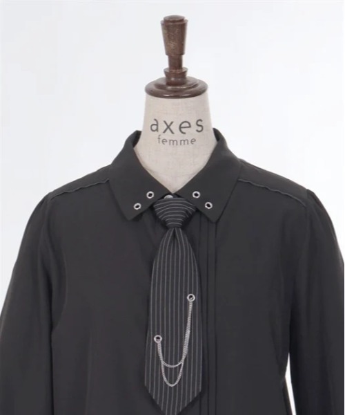 axes femme(アクシーズファム)の「チェーンタイセットブラウス(シャツ/ブラウス・レディース・ブラック/ホワイト・FREE)」の22枚目の写真