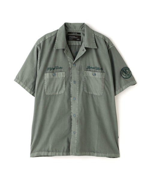 AVIREX（アヴィレックス）の「FADED WORK SHIRT "USAFA" / フェイド 半袖ワークシャツ / AVIREX / アヴィレックス（シャツ/ブラウス・メンズ・ブラウン/グリーン/チャコール/マスタード・MEDIUM/LARGE/X-LARGE/XX-LARGE）」の3枚目の写真