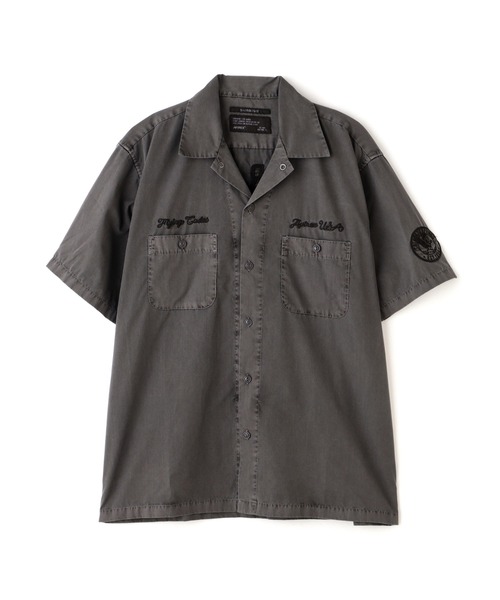 AVIREX（アヴィレックス）の「FADED WORK SHIRT "USAFA" / フェイド 半袖ワークシャツ / AVIREX / アヴィレックス（シャツ/ブラウス・メンズ・ブラウン/グリーン/チャコール/マスタード・MEDIUM/LARGE/X-LARGE/XX-LARGE）」の2枚目の写真