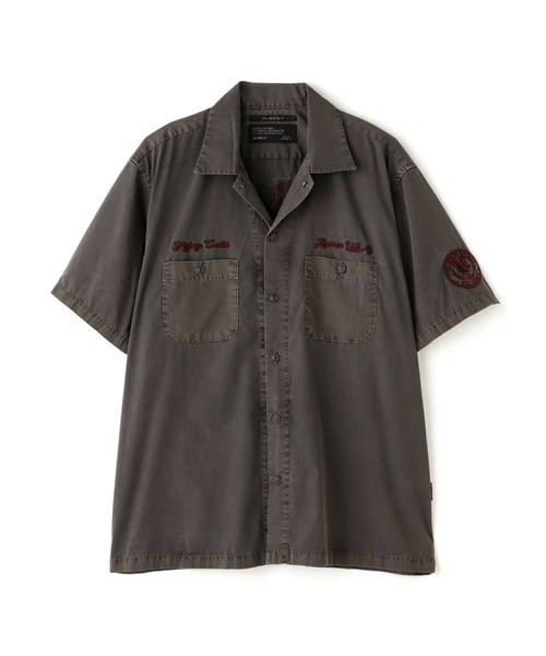 AVIREX（アヴィレックス）の「FADED WORK SHIRT "USAFA" / フェイド 半袖ワークシャツ / AVIREX / アヴィレックス（シャツ/ブラウス・メンズ・ブラウン/グリーン/チャコール/マスタード・MEDIUM/LARGE/X-LARGE/XX-LARGE）」の7枚目の写真