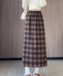 万能アイテム!クラシックチェック柄Aラインロングスカート