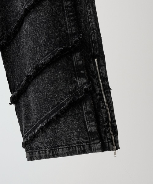 cussil（クシル）の「【cussil/クシル】【12oz】 ルーズシルエットフリンジサイドジップデザインワイドフレア/バルーンデニムパンツ（デニムパンツ・メンズ・ブラック/グレー/ブラウン・S/M/L/XS）」の22枚目の写真
