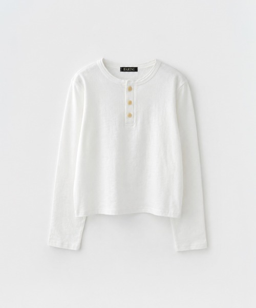 CANAL JEAN（キャナルジーン）の「HARING　ヴィンテージコットンヘンリーロングTシャツ（Tシャツ/カットソー・レディース・ネイビー/ホワイト/グレー/ブラウン/チャコールグレー/カーキ・ONE SIZE）」の22枚目の写真