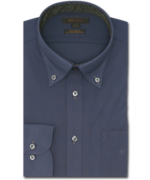 【ストレッチ 形態安定】m.f.エディトリアル メンズ ノーアイロンストレッチ ボタンダウン ビジネスドレス長袖ニットシャツ（ビジネスシャツ）｜m.f.editorial（エムエフエディトリアル）