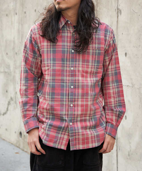 VENCEEXCHANGE（ヴァンスエクスチェンジ）の「U.S COTTON チェックシャツ（シャツ/ブラウス・メンズ・ブラック/ピンク/ブルー系/カーキ/レッド系・M/L）」の12枚目の写真