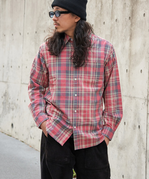 VENCEEXCHANGE（ヴァンスエクスチェンジ）の「U.S COTTON チェックシャツ（シャツ/ブラウス・メンズ・ブラック/ピンク/ブルー系/カーキ/レッド系・M/L）」の16枚目の写真