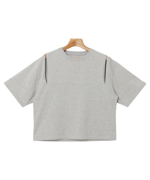andme(アンドミー)の「汗染み防止カットアウトデザインTシャツ(Tシャツ/カットソー・レディース・ピンク/ネイビー/ブラック/チャコールグレー/杢グレー/オフホワイト/ブラウン・M)」の20枚目の写真