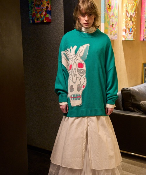 canaco_xyumasuda ZEBRA PULLOVER KNIT（ニット/セーター