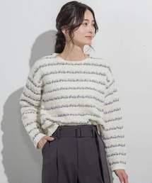 フェザーボーダーニット≪手洗い可能≫