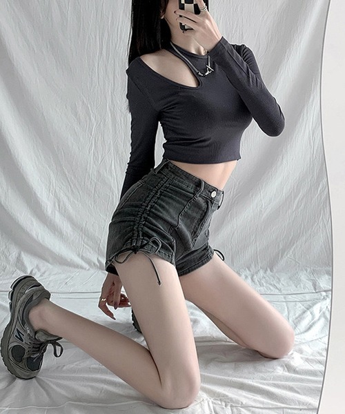 NANEA(ナネア)の「サイドシャーリングデニムショートパンツ(デニムパンツ・レディース・ブルー/チャコールグレー/ブラック・SMALL/MEDIUM/LARGE/X-LARGE)」の22枚目の写真