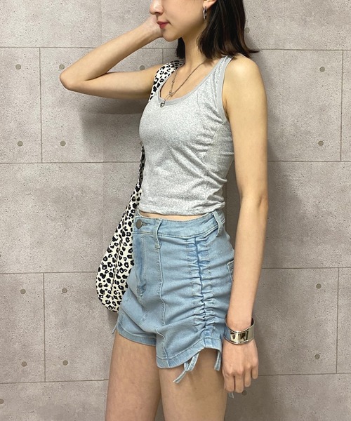 セール】サイドシャーリングデニムショートパンツ（デニムパンツ