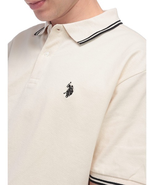 U.S. POLO ASSN.(ユーエスポロアッスン)の「U.S. POLO ASSN. 鹿の子 ライン 半袖 ポロシャツ PLM42114(ポロシャツ・メンズ・アイボリー/ネイビー/ブラック×ホワイト/ブラック×ゴールド/ダークブラウン/グリーン・M/L/LL)」の15枚目の写真