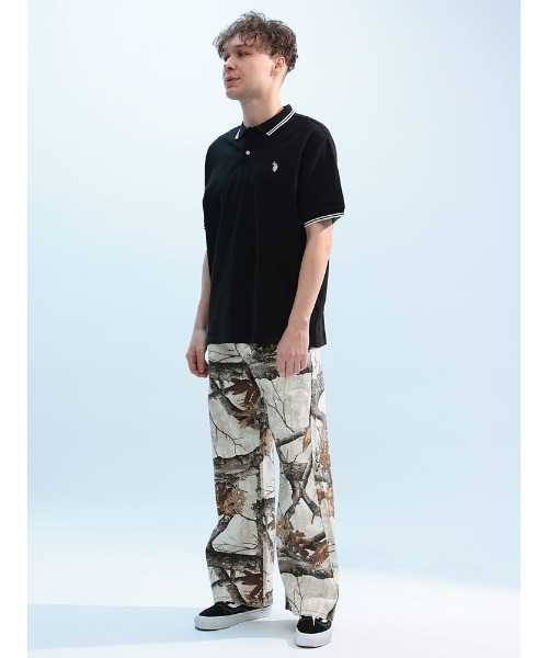 U.S. POLO ASSN.(ユーエスポロアッスン)の「U.S. POLO ASSN. 鹿の子 ライン 半袖 ポロシャツ PLM42114(ポロシャツ・メンズ・アイボリー/ネイビー/ブラック×ホワイト/ブラック×ゴールド/ダークブラウン/グリーン・M/L/LL)」の8枚目の写真
