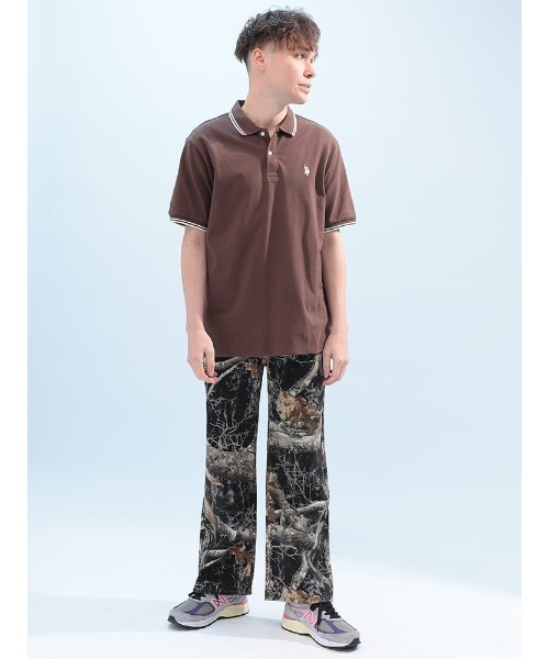 U.S. POLO ASSN.(ユーエスポロアッスン)の「U.S. POLO ASSN. 鹿の子 ライン 半袖 ポロシャツ PLM42114(ポロシャツ・メンズ・アイボリー/ネイビー/ブラック×ホワイト/ブラック×ゴールド/ダークブラウン/グリーン・M/L/LL)」の10枚目の写真