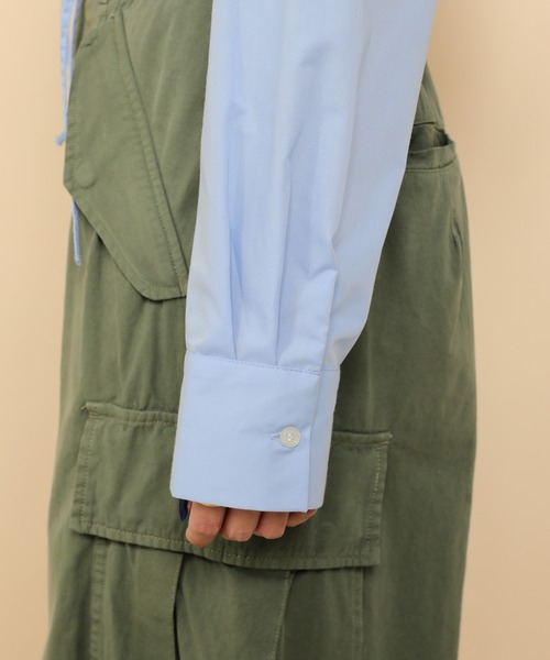 en CAnAF(エンカナフ)の「フロントシャーリング リボン ショート シャツ(シャツ/ブラウス・レディース・オフホワイト/ブルー/スカイブルー系1・フリー)」の11枚目の写真