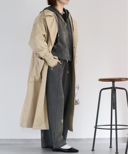cepo(セポ)の「〈セットアップ対応〉16/10 ワンポイントロゴ裏毛ワイドスウェットパンツ(スウェットパンツ・レディース・チャコール/オフホワイト・M)」の11枚目の写真