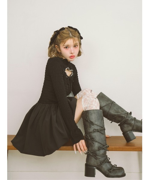 コンビニ支払い❌Darich ダーリッチ　レースアップリボンブーツ レースアップリボンブーツ – Darich (ダーリッチ)