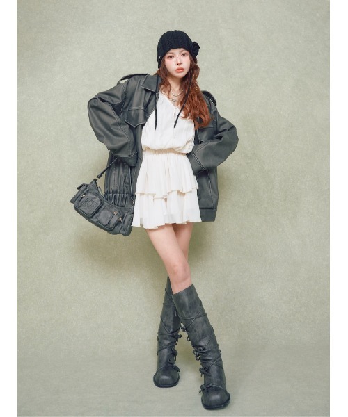 Darich(ダーリッチ)の「レースアップリボンブーツ(ブーツ・レディース・ブラック/ブラウン・M/XS/S/L/XL)」の13枚目の写真