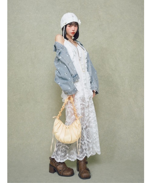 Darich(ダーリッチ)の「レースアップリボンブーツ(ブーツ・レディース・ブラック/ブラウン・M/XS/S/L/XL)」の3枚目の写真