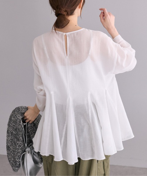 PUAL CE CIN（ピュアルセシン）の「シアーペプラムブラウス（シャツ/ブラウス・レディース・オフホワイト/ブラック・FREE）」の15枚目の写真