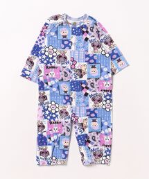 Hysteric Mini テディ　総柄　ロンパ　水色 TEDDY MINI MULTI COLOR総柄 ノースリーブロンパース (MY FIRST