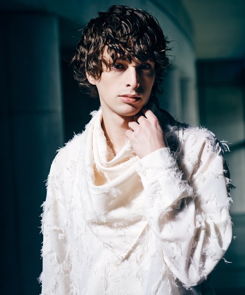 glamb（グラム）の「Fuzzy Scarf Shirt / ファジースカーフシャツ（シャツ/ブラウス・メンズ・ブラック/ホワイト/グリーン・S/M/L）」の14枚目の写真