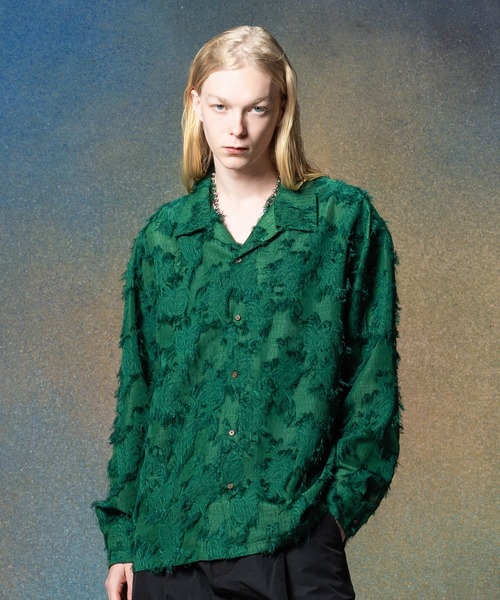 glamb（グラム）の「Fuzzy Scarf Shirt / ファジースカーフシャツ（シャツ/ブラウス・メンズ・ブラック/ホワイト/グリーン・S/M/L）」の11枚目の写真