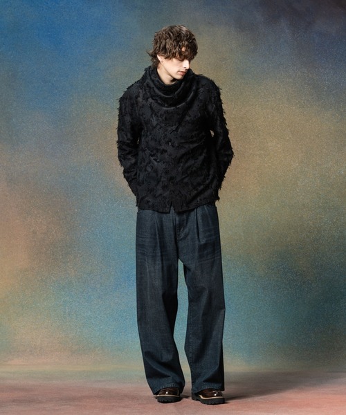 glamb（グラム）の「Fuzzy Scarf Shirt / ファジースカーフシャツ（シャツ/ブラウス・メンズ・ブラック/ホワイト/グリーン・S/M/L）」の9枚目の写真