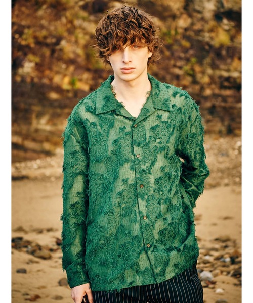 glamb（グラム）の「Fuzzy Scarf Shirt / ファジースカーフシャツ（シャツ/ブラウス・メンズ・ブラック/ホワイト/グリーン・S/M/L）」の15枚目の写真