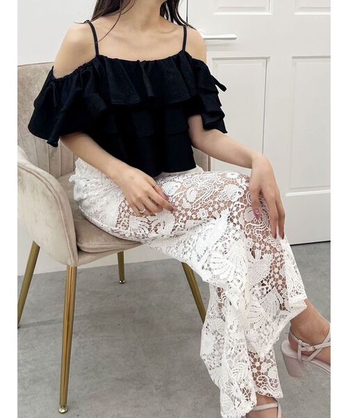 MERCURYDUO（マーキュリーデュオ）の「SEA LIFE レースパンツ（その他パンツ・レディース・ブルー/アイボリー・MEDIUM/SMALL）」の9枚目の写真