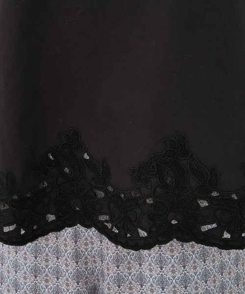 collex(コレックス)の「レース切替スタインドカラーブラウス(シャツ/ブラウス・レディース・ブラック/オフホワイト・フリー)」の4枚目の写真