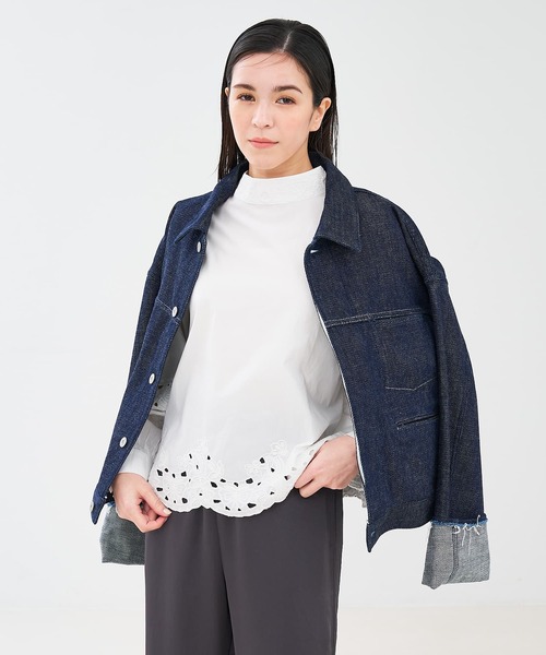 collex(コレックス)の「レース切替スタインドカラーブラウス(シャツ/ブラウス・レディース・ブラック/オフホワイト・フリー)」の21枚目の写真