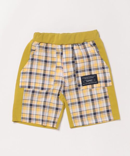 Tappet（タペット）の「チェック切り替えショートパンツ（その他パンツ・キッズ・イエロー/ネイビー・80ｃｍ/90cm/140cm/120cm/130cm/150cm/110cm/100cm）」の2枚目の写真