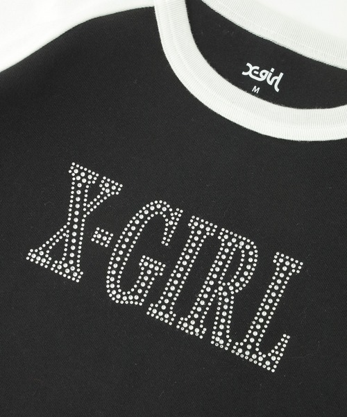 セール】RHINESTONE ROMAN TYPE LOGO RAGLAN S/S BABY TEE（T