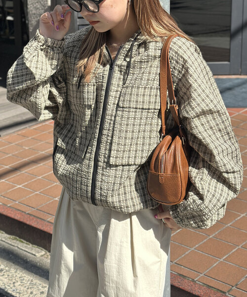 CPCM（シーピーシーエム）の「デカポケチェックシャツジップパーカー（パーカー・メンズ・ブルー/グリーン/ネイビー/オレンジ・MEDIUM/LARGE）」の2枚目の写真