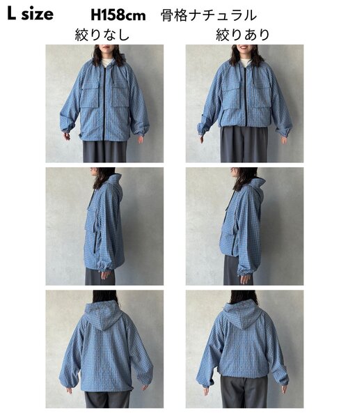 CPCM（シーピーシーエム）の「デカポケチェックシャツジップパーカー（パーカー・メンズ・ブルー/グリーン/ネイビー/オレンジ・MEDIUM/LARGE）」の5枚目の写真