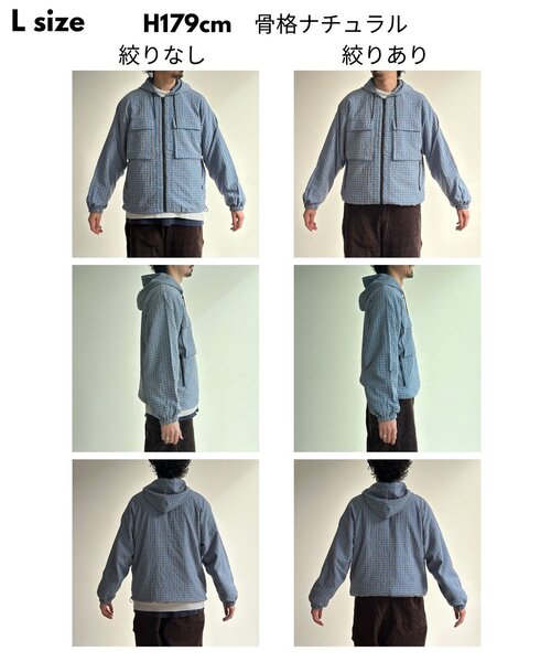 CPCM（シーピーシーエム）の「デカポケチェックシャツジップパーカー（パーカー・メンズ・ブルー/グリーン/ネイビー/オレンジ・MEDIUM/LARGE）」の10枚目の写真