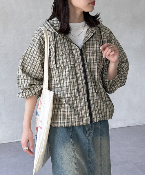 CPCM（シーピーシーエム）の「デカポケチェックシャツジップパーカー（パーカー・メンズ・ブルー/グリーン/ネイビー/オレンジ・MEDIUM/LARGE）」の12枚目の写真