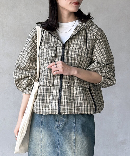 CPCM（シーピーシーエム）の「デカポケチェックシャツジップパーカー（パーカー・メンズ・ブルー/グリーン/ネイビー/オレンジ・MEDIUM/LARGE）」の13枚目の写真