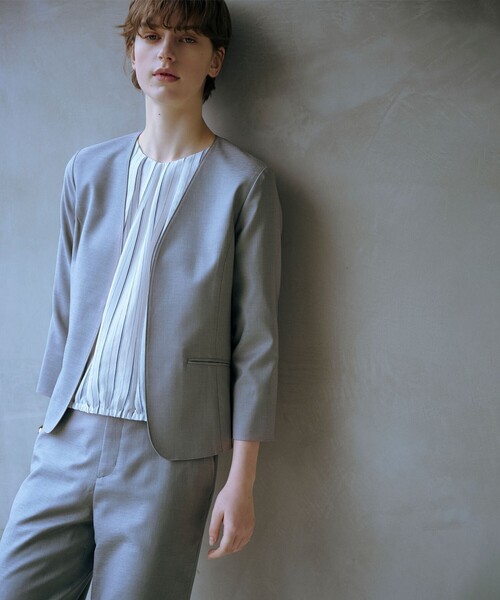 J.PRESS（ジェイプレス）の「【洗える】ランダムストライプ シアー プルオーバー カットソー（Tシャツ/カットソー・レディース・ネイビー系1/ライトグリーン系1/ホワイト系1・T15/T13）」の4枚目の写真