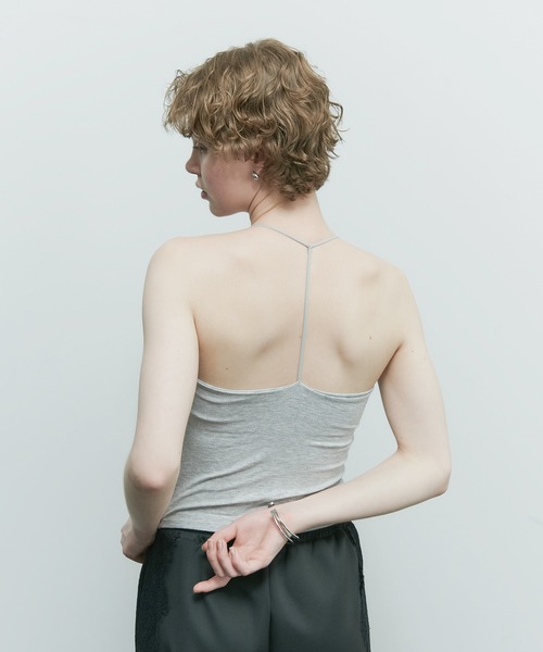 uyu.（ウユ）の「カップ付きT字ストラップデザインキャミソール（キャミソール・レディース・ドット/レッド/ブラック/ホワイト/グレー/グリーン・FREE）」の8枚目の写真