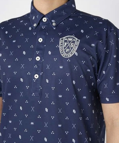 FILA GOLF（フィラゴルフ ）の「FILA GOLF/フィラ ゴルフ ゴルフウェア 接触冷感 遮熱 飛び柄 半袖 シャツ Tシャツ（Tシャツ/カットソー・メンズ・イエロー/ホワイト/ネイビー・LL/M/L）」の10枚目の写真